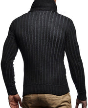 Load image into Gallery viewer, Men&#39;s Knit Grey Geometric Pattern Long-Sleeved Sweater