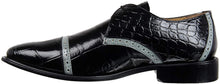 Load image into Gallery viewer, Men&#39;s Croco Ostrich Print Black Lace Up Dress Shoes