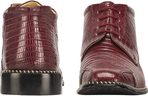 Men's Burgundy Leather Lace Up Dress Shoes