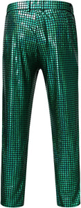 Men's Green Shiny Jacket & Metallic Pants 2 Piece Sequin Sets