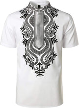 Load image into Gallery viewer, Traditional Printed White Short Sleeve Luxury Shirt