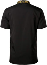 Load image into Gallery viewer, Traditional Printed Black Short Sleeve Luxury Shirt