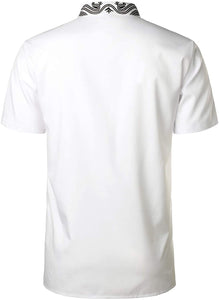 Traditional Printed White Short Sleeve Luxury Shirt