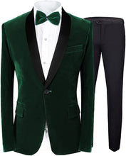 Load image into Gallery viewer, Men&#39;s Zanotti Hunter Green 2pc Lapel One Button Suit and Pants Set