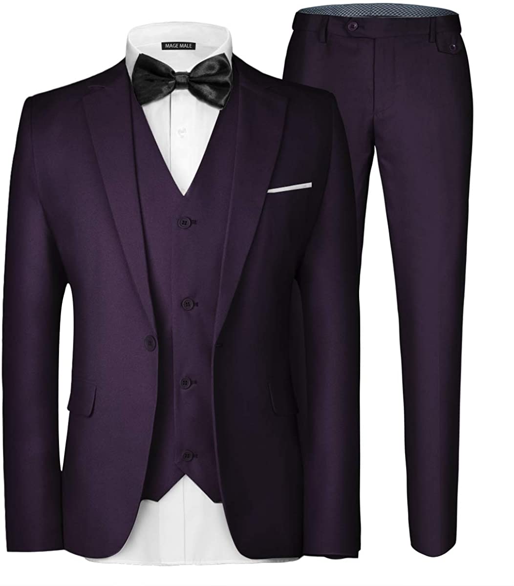 Men's 3 Piece Elegant Purple Formal Suit Set