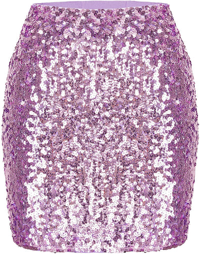 World Class Lavender Sparkle Bodycon Sequin Mini Skirt