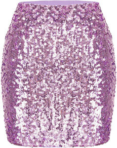 World Class Lavender Sparkle Bodycon Sequin Mini Skirt