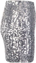Load image into Gallery viewer, World Class Silver Grey Sparkle Bodycon Sequin Mini Skirt