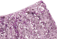 Load image into Gallery viewer, World Class Lavender Sparkle Bodycon Sequin Mini Skirt