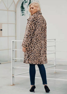 Fashionable Leopard Print Women's Faux Fur Coat
