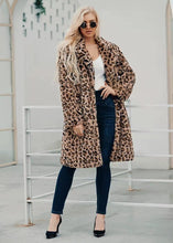 Load image into Gallery viewer, Fashionable Leopard Print Women&#39;s Faux Fur Coat
