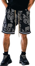 Load image into Gallery viewer, Athletic Black Paisley Bandanna Men&#39;s Shorts