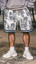 Load image into Gallery viewer, Athletic White Paisley Bandanna Men&#39;s Shorts