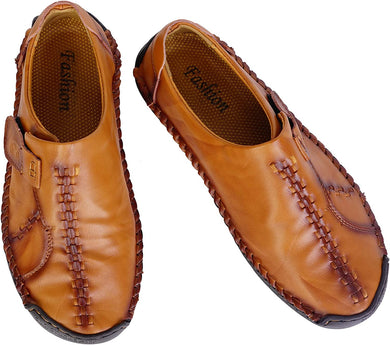 Men's Red/Brown Loafer Handmade Casual Leather Shoes
