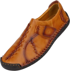 Men's Red/Brown Loafer Handmade Casual Leather Shoes