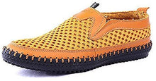 Load image into Gallery viewer, Water Mesh Casual Yellow Breathable Leather Walking Shoes