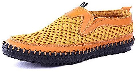 Water Mesh Casual Yellow Breathable Leather Walking Shoes