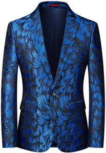 Italian Style Men's Single Breasted Blue Fully Lined Blazer