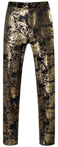 Men's Luxury Royal Blue Gold Expandable Waist Pants