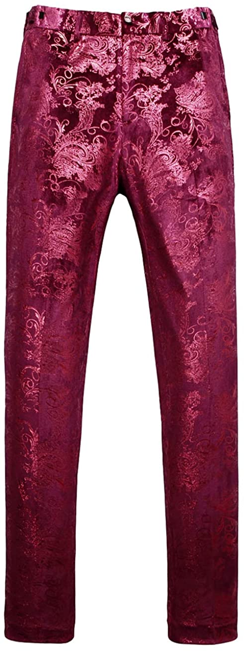 Men's Luxury Red Gold Expandable Waist Pants