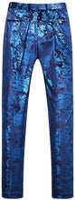 Load image into Gallery viewer, Men&#39;s Luxury Royal Blue Gold Expandable Waist Pants