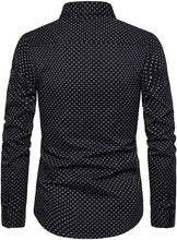 Load image into Gallery viewer, Men&#39;s Black Printed Button Up Long Sleeve Shirt