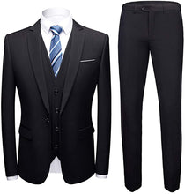 Load image into Gallery viewer, Men&#39;s Stefano 3pc Slim Fit Navy Blue Blazer/Pants Formal Suit