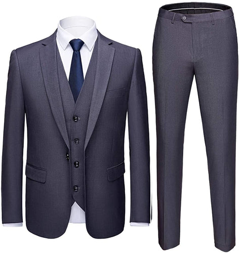 Men's Capriccio Dark Grey 3 Piece Slim Fit Suit