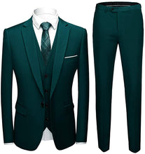 Load image into Gallery viewer, Men&#39;s Stefano 3pc Slim Fit Hunter Green Blazer/Pants Formal Suit