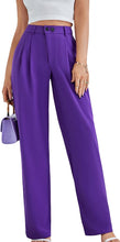 Load image into Gallery viewer, Fashionable Chloe Violet Purple High Waist Trouser Pants