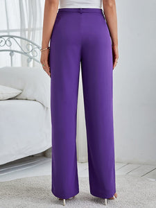 Fashionable Chloe Violet Purple High Waist Trouser Pants