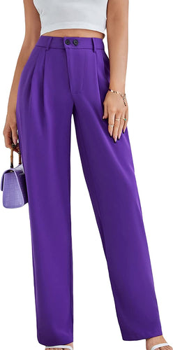 Fashionable Chloe Violet Purple High Waist Trouser Pants