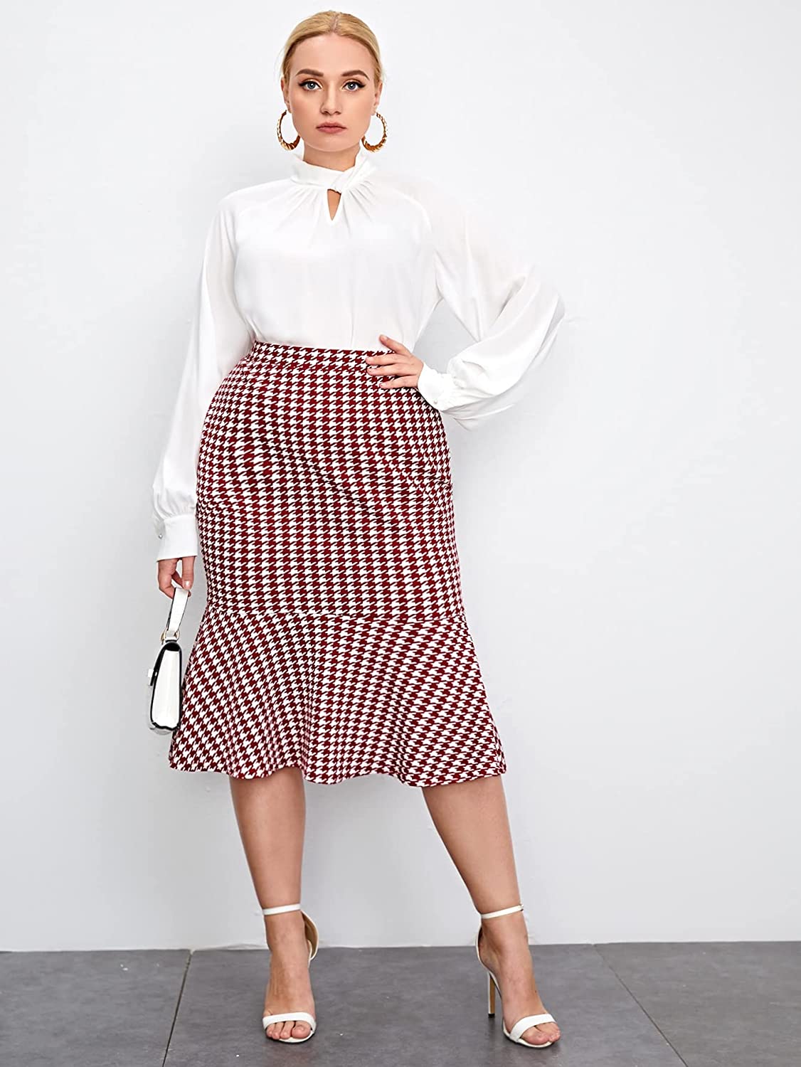 Plaid mermaid pencil sale skirt
