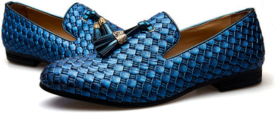 Men's Luxury Fashion Blue Textured Dress Shoes