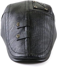 Load image into Gallery viewer, Men&#39;s Black Faux Leather Vintage Style Hat