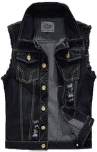 Load image into Gallery viewer, Vintage Jean Black Sleeveless Button Down Denim Vest