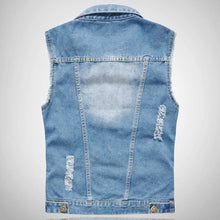 Load image into Gallery viewer, Vintage Jean  Light Blue Sleeveless Button Down Denim Vest