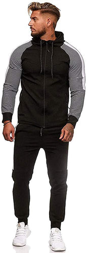 Workout Black Hooded Activewear Tracksuit Set