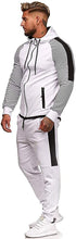 Load image into Gallery viewer, Workout White Hooded Activewear Tracksuit Set