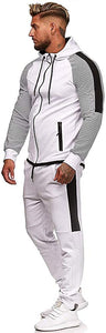 Workout White Hooded Activewear Tracksuit Set