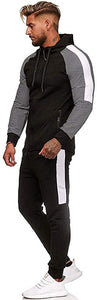 Workout Black Hooded Activewear Tracksuit Set