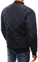 Load image into Gallery viewer, Men&#39;s Navy Blue Textured Diamond Quilted Varsity Jackets