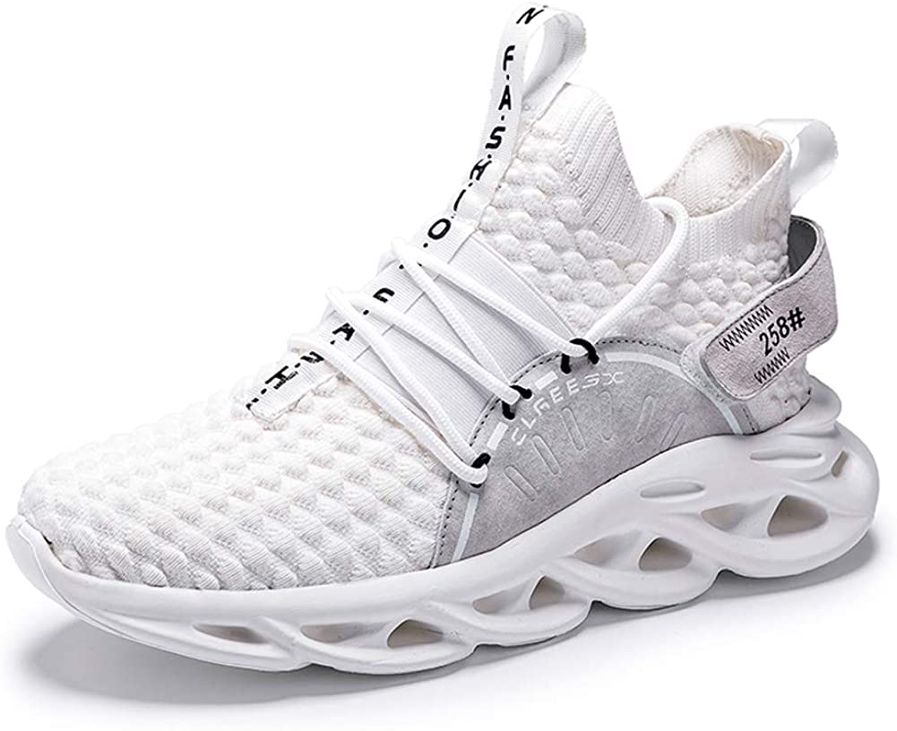 Men's White  Running Shoes Blade Breathable Mesh Sneakers