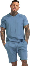 Load image into Gallery viewer, Men&#39;s Pink 2PC Short Sleeve Cotton Shirt &amp; Shorts Set