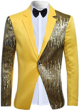 Load image into Gallery viewer, Sequin Yellow Stylish Slim Fit Blazer