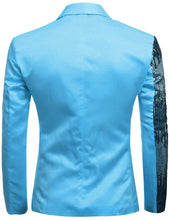 Load image into Gallery viewer, Sequin Sky Blue Stylish Slim Fit Blazer