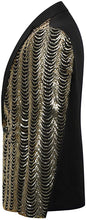 Load image into Gallery viewer, Silver Chain Stylish Gold Sequin Slim Fit Blazer