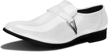 Load image into Gallery viewer, Men&#39;s Patent Leather White Oxford Dress Shoes