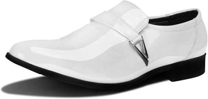 Men's Patent Leather White Oxford Dress Shoes