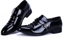 Load image into Gallery viewer, Patent Leather Black Oxford Dress Shoes